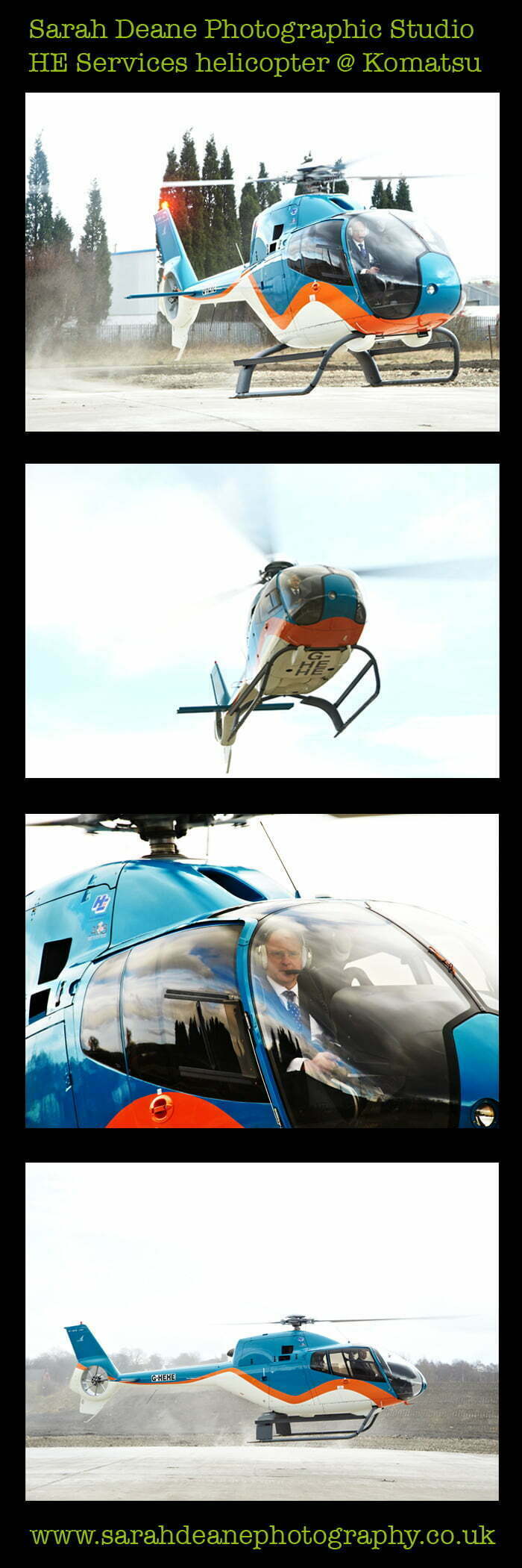HE Services helicopter photos for Komatsu