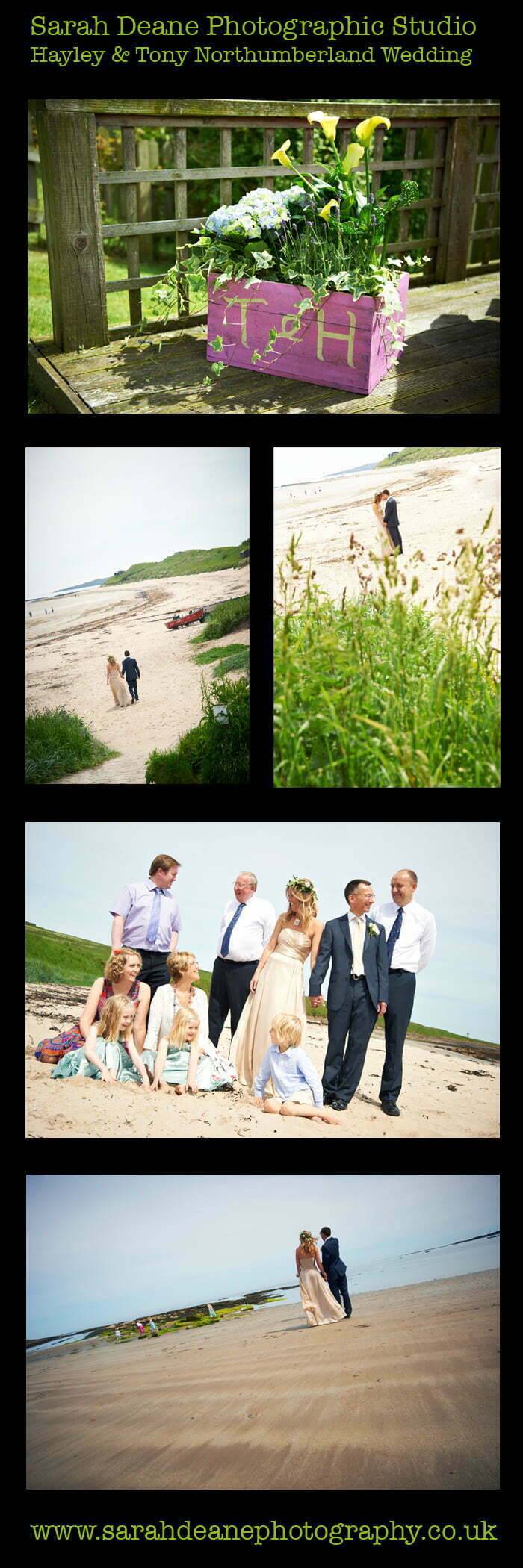 hayley and tony wedding on newton beach northumberland