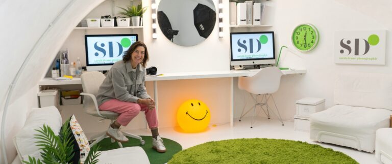 a portrait of sarah deane in her headshot studio in Newcastle